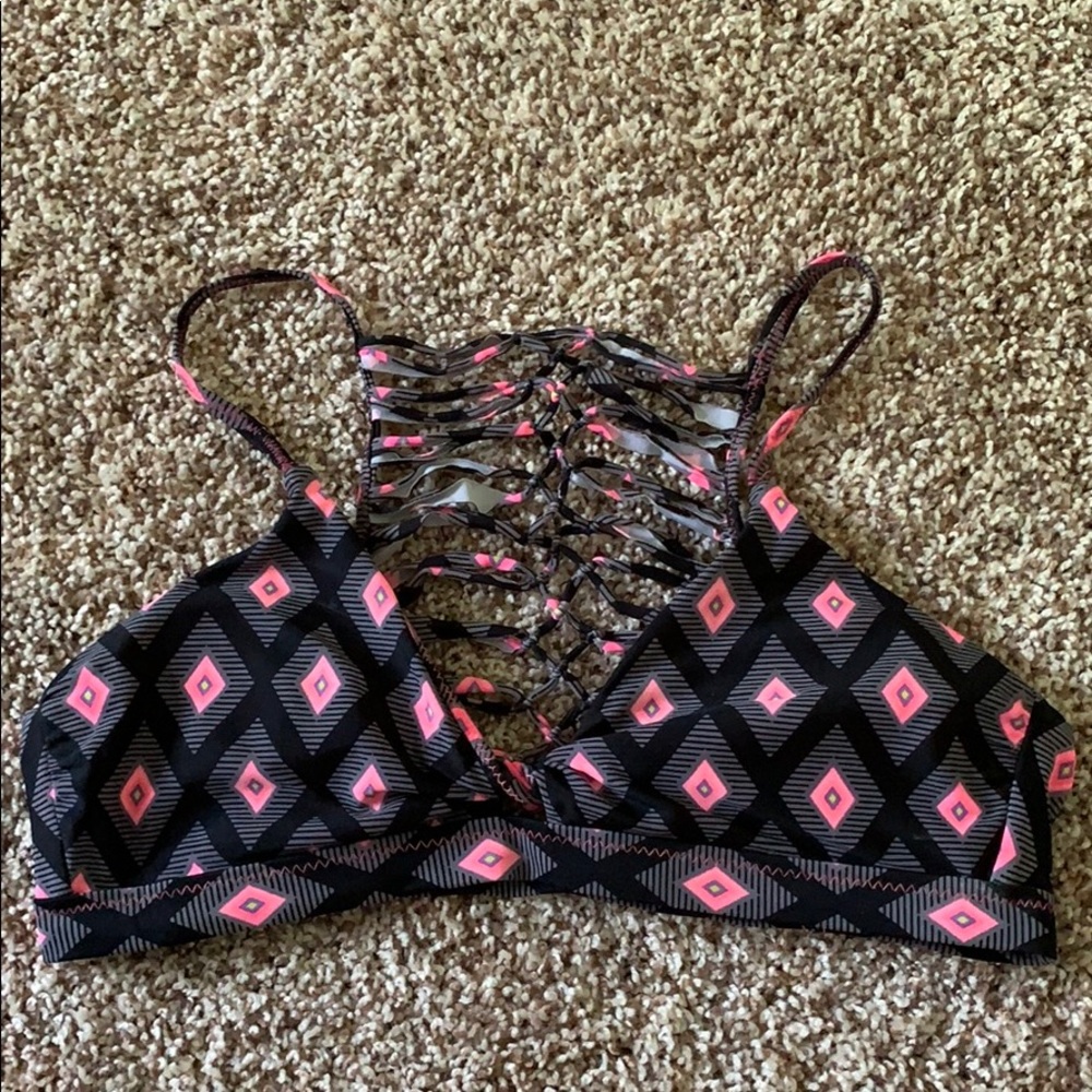 Von Maur Black & Pink Bikini Top